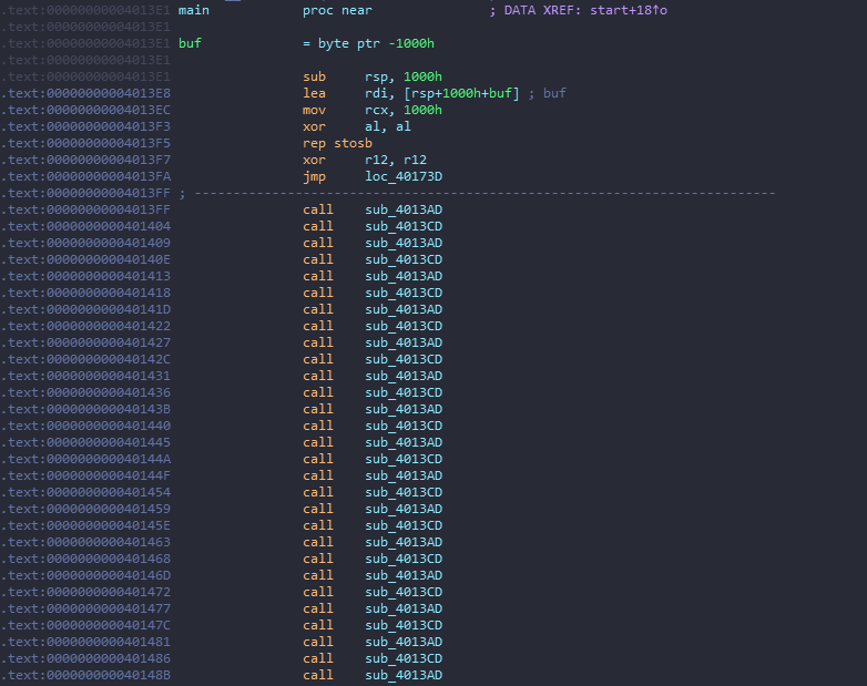 bajillion calls of functions